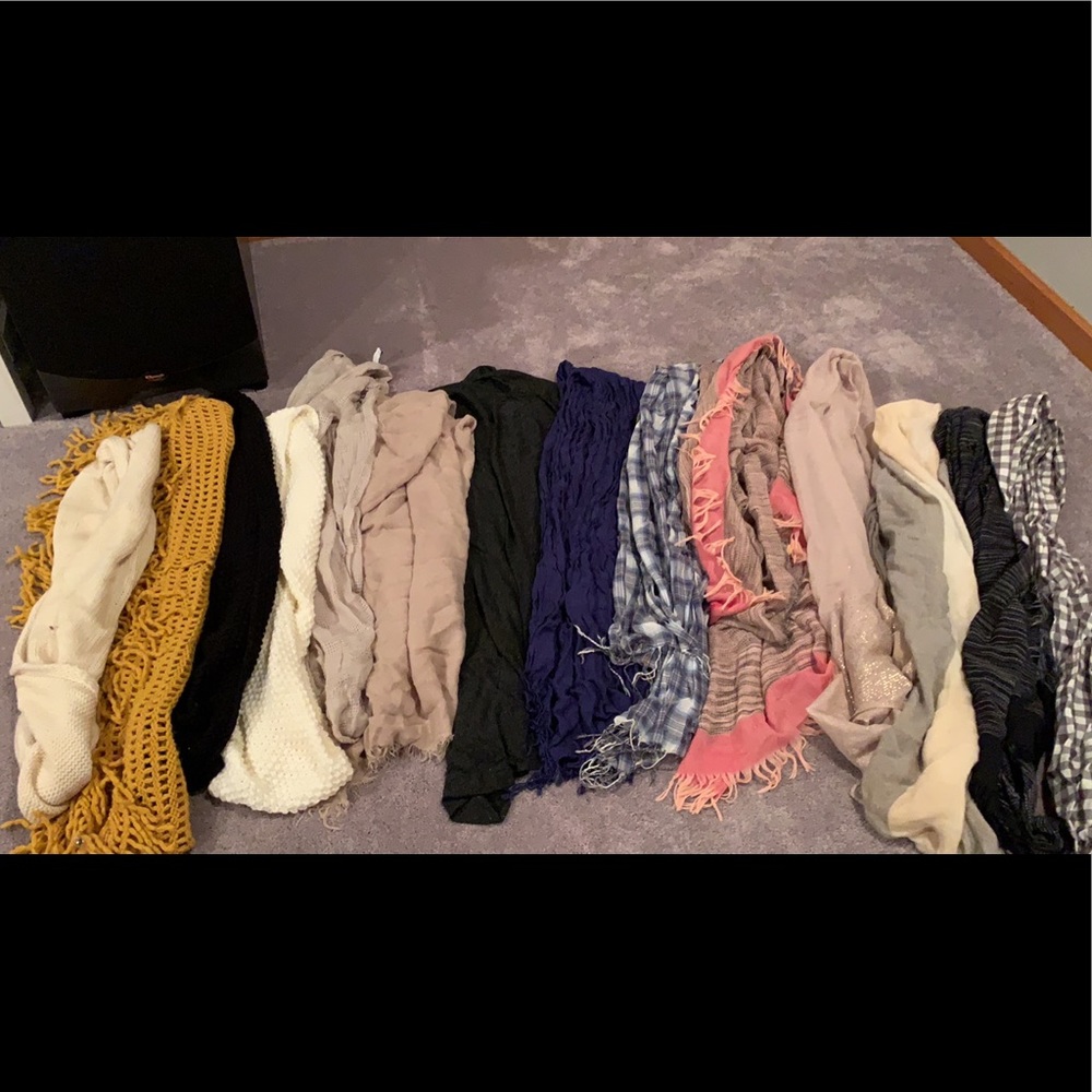 Lot of scarves